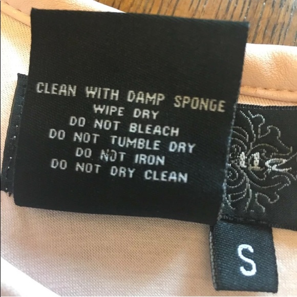 Laser Cut Pink Zip Back Vegan Leather Top Small - Picture 5 of 5